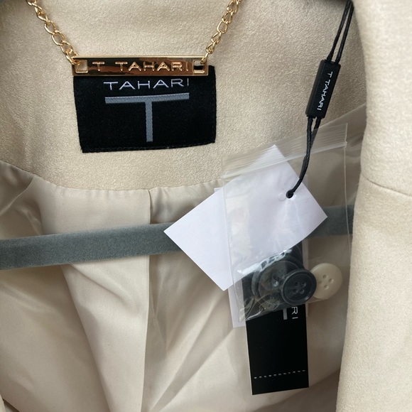 T by Tahari Bone Faux Leather Suede Blazer - Picture 5 of 7